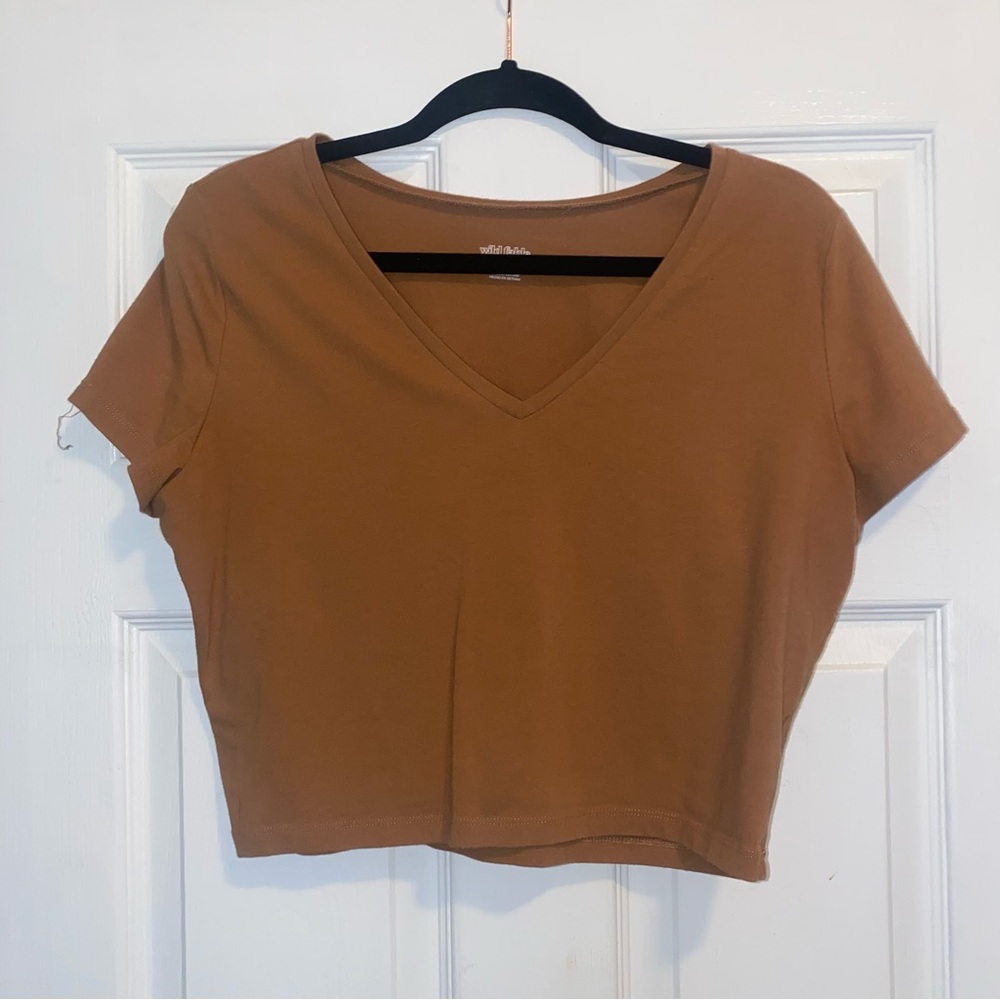 Wild fable tan crop tee